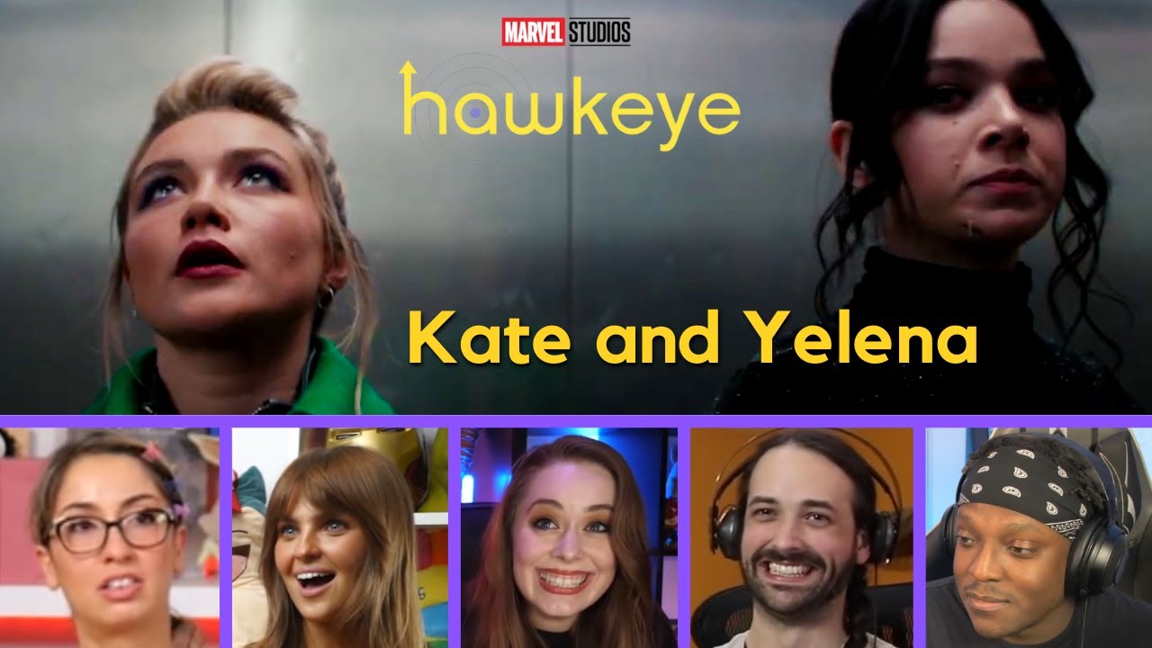 Reactors Reaction to YELENA and KATE BISHOP Elevator Scene | Hawkeye 1x6 “So This is Christmas?”