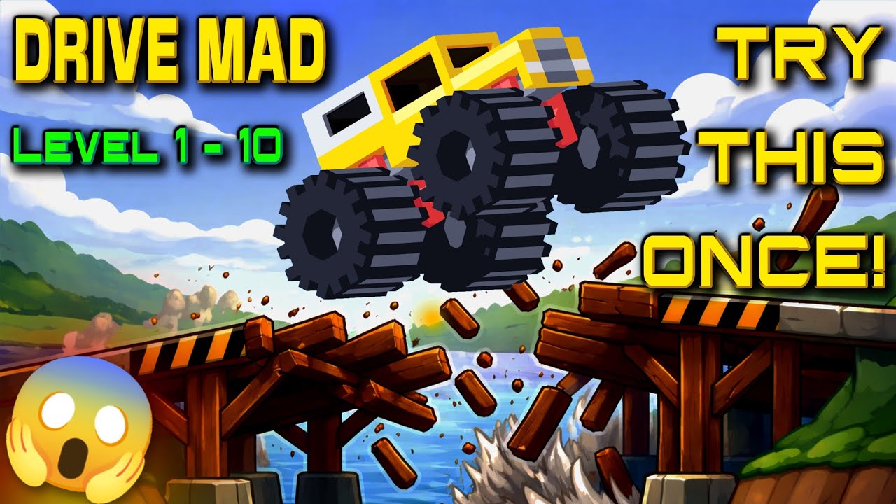 LOOKS EASY BUT....😱CAR GAME - DRIVE MAD GAME LEVEL 1 to 10 