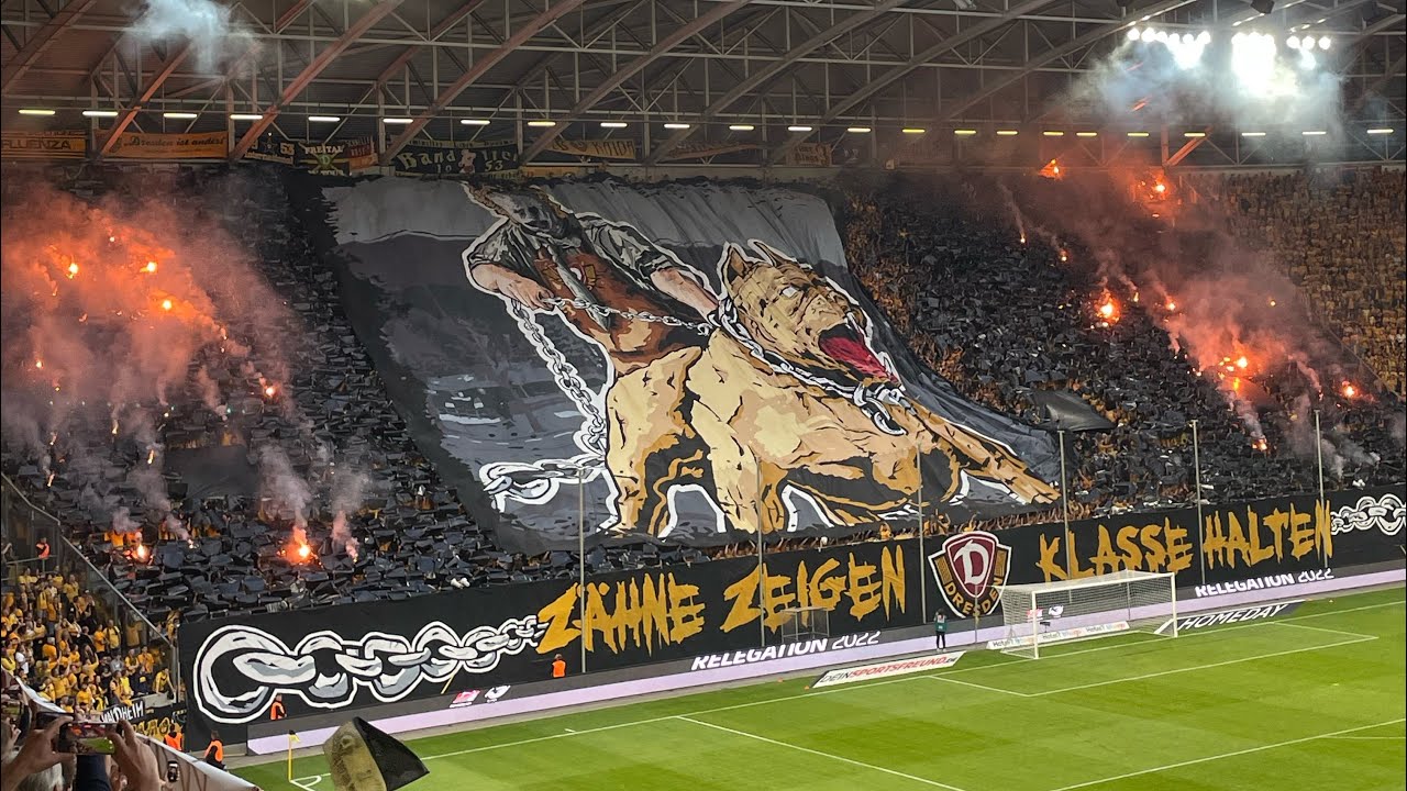 Dynamo Dresden Kaiserslautern Choreo Pyro K-Block