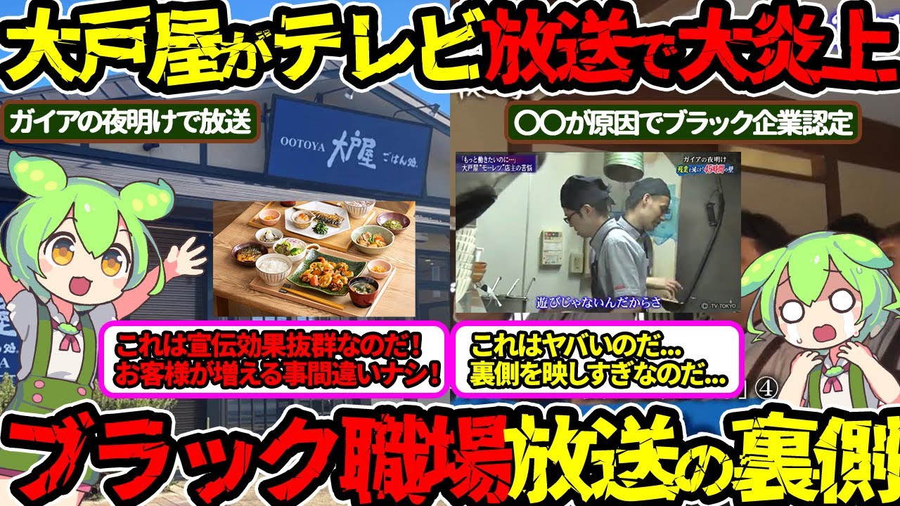 【大戸屋が大炎上】テレビ放送がまさかの裏目に…放送後に客離れが止まらない理由‼（大戸屋大炎上・ブラック企業認定）（VOL0293）【ずんだもん＆ゆっくり解説】