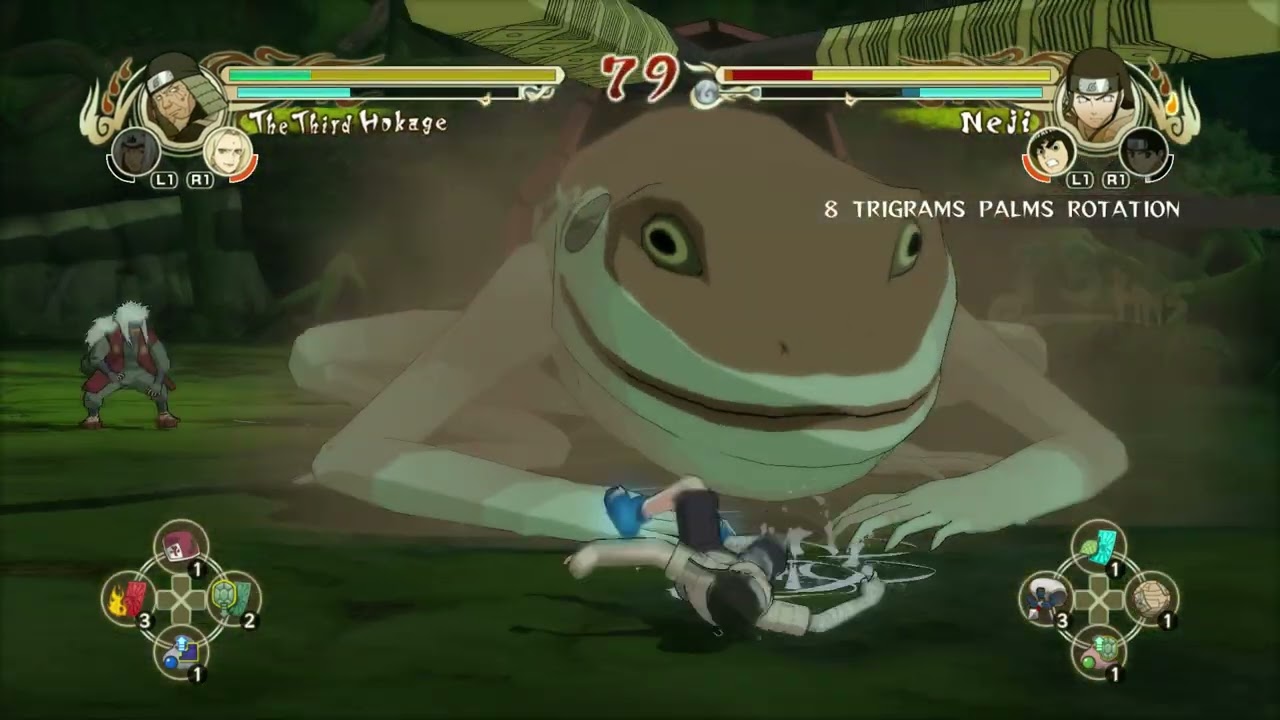 Hiruzen vs Neji - Naruto Ultimate Ninja Storm