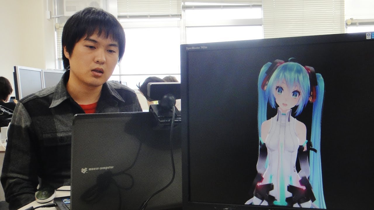 Avatar mirrors users facial expressions in real-time using a standard webcam 