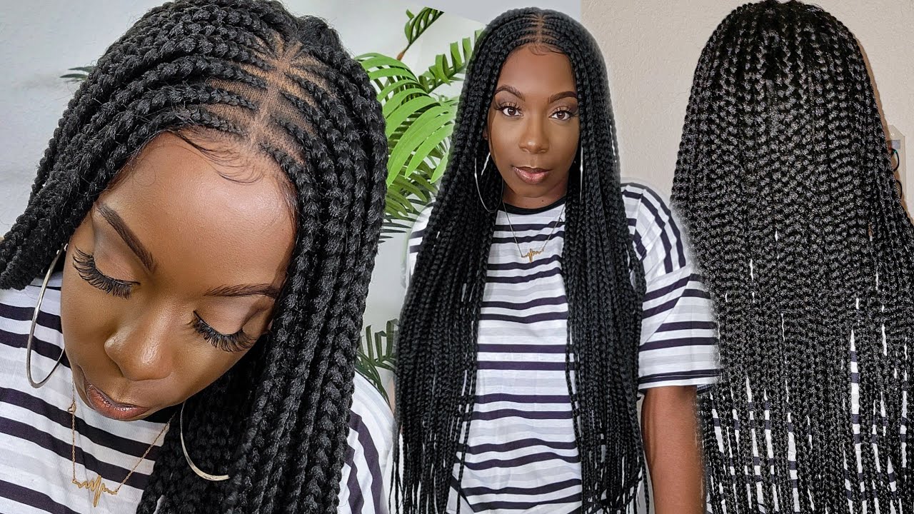 Feed In Box Braids WIG Install NEW Outre 36 Inch Beginner Friendly Braided Wig Tutorial