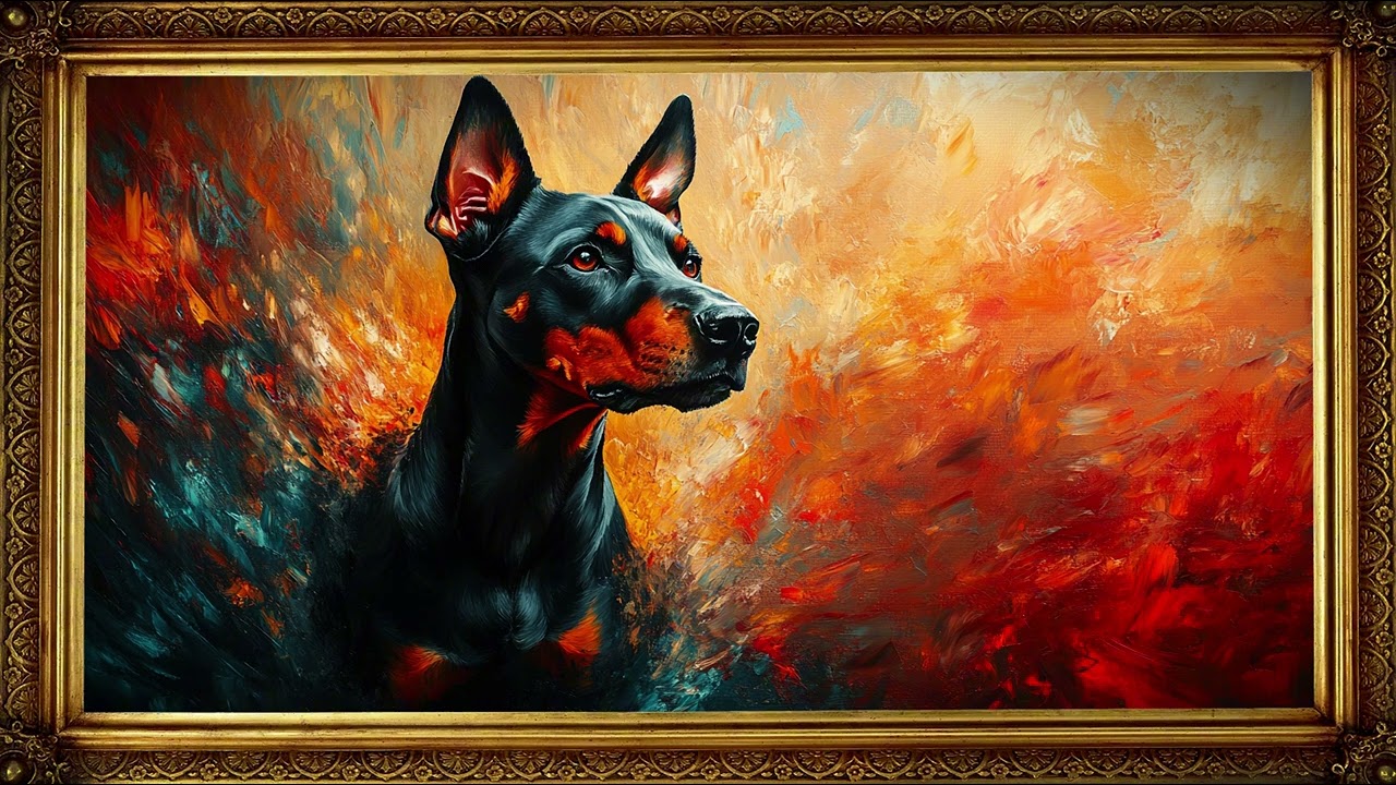 ELEVATION | Vintage TV Oil Art Dog Painting | Gold Frame TV Art | Art Screensaver for TV 2 hrs