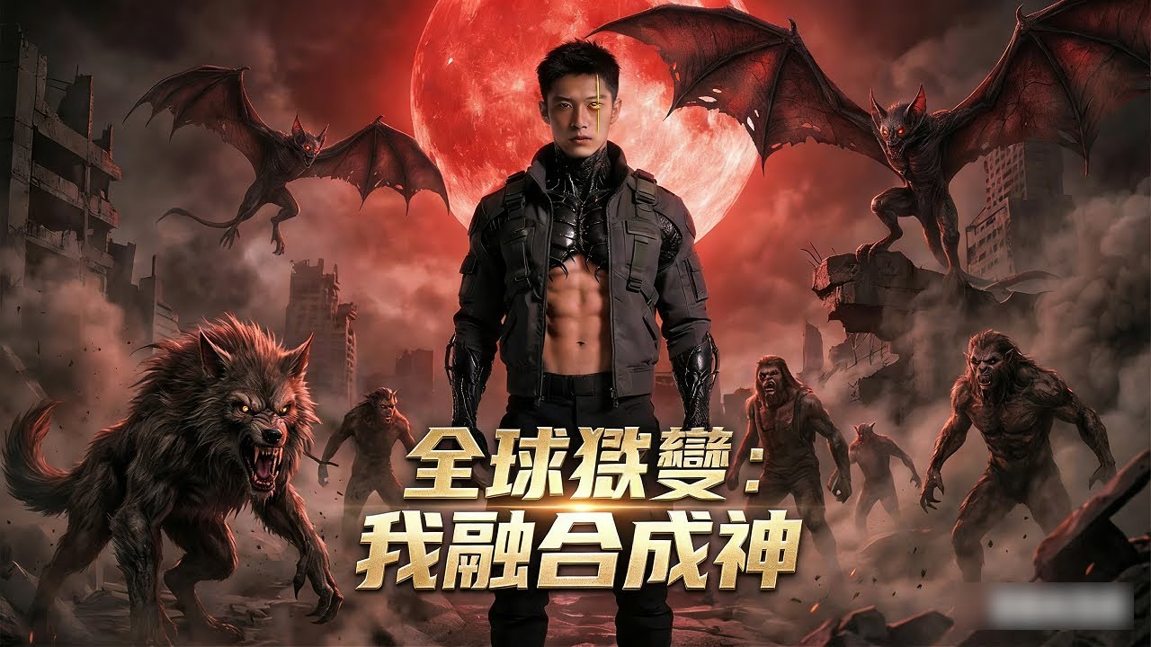 《全球獸變：我融合成神》“血月降臨，人類將變成最後吃下動物”的末世法則，瘋狂蒐集頂級生物基因，融合十八種凶獸之力，化身最强“神”。#末世獸變#重生逆襲#萬獸之王#凶兽基因#血月降臨#末世巔峰