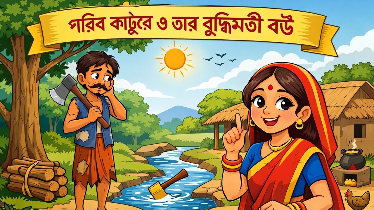 গরিব কাঠুরে ও তার বুদ্ধিমতী বউ‎। Bangla katon videos#viralvideo#trending#cartoon #comedy#fyp#foryou 