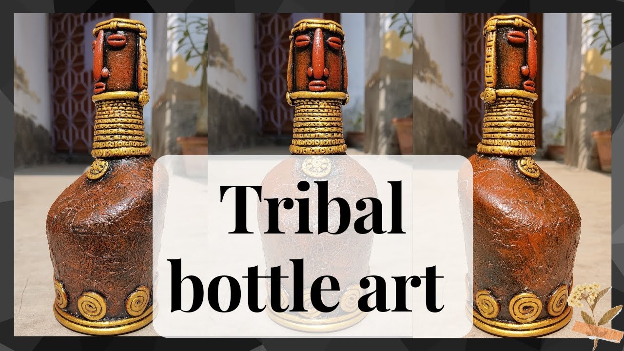 Tribal Bottle Art | Tribal Bottle Painting | Unique Bottle Art |