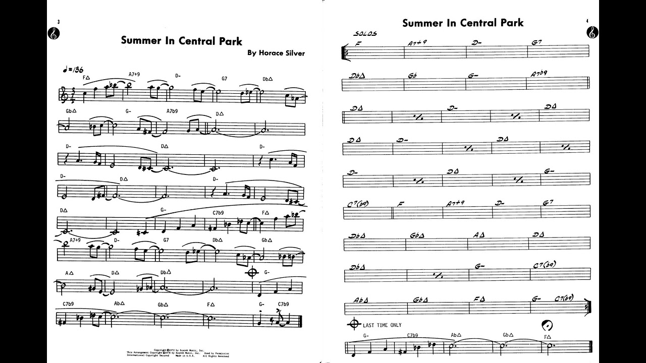 Summer In Central Park - Horace Silver (Play Along)