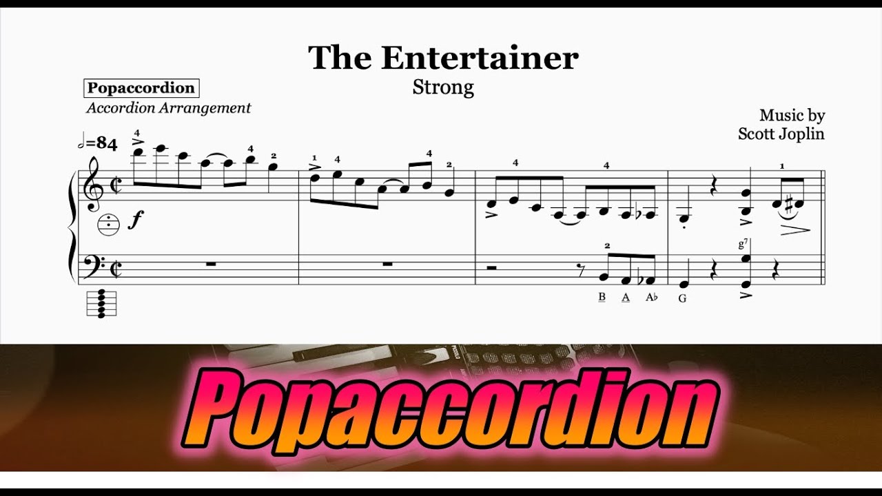 The Entertainer by Scott Joplin, Strongversion| Accordioncover-best covers of Popsongs