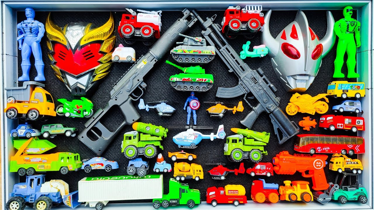 Car Mixer, Excavator,Dam Truck,Police,Ambulance,Loader,Fire Truck,Power rangers,Military,Shot Gun.