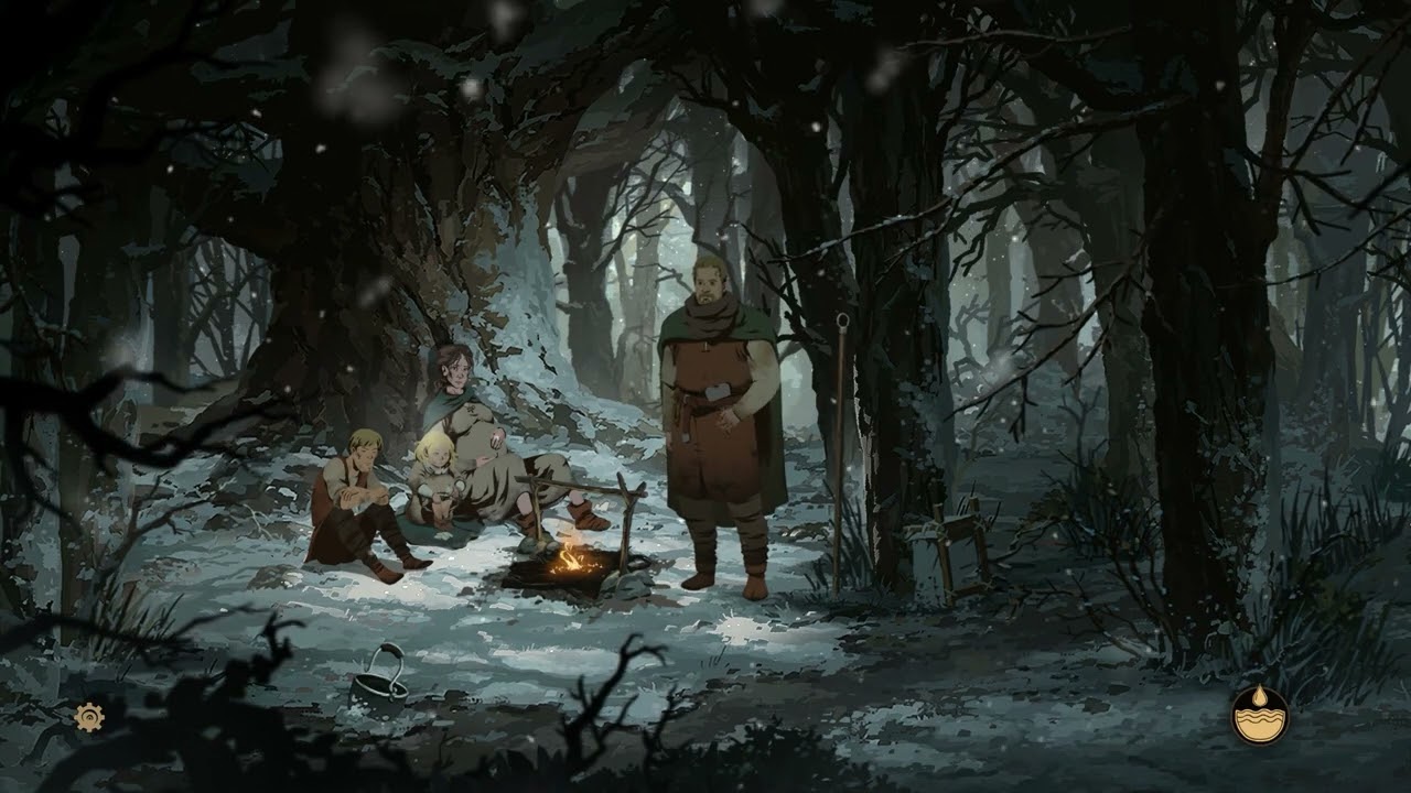 Calm fireside deep in the snowy woods | Ken Follett's The Pillars Of The Earth AMBIENCE ASMR