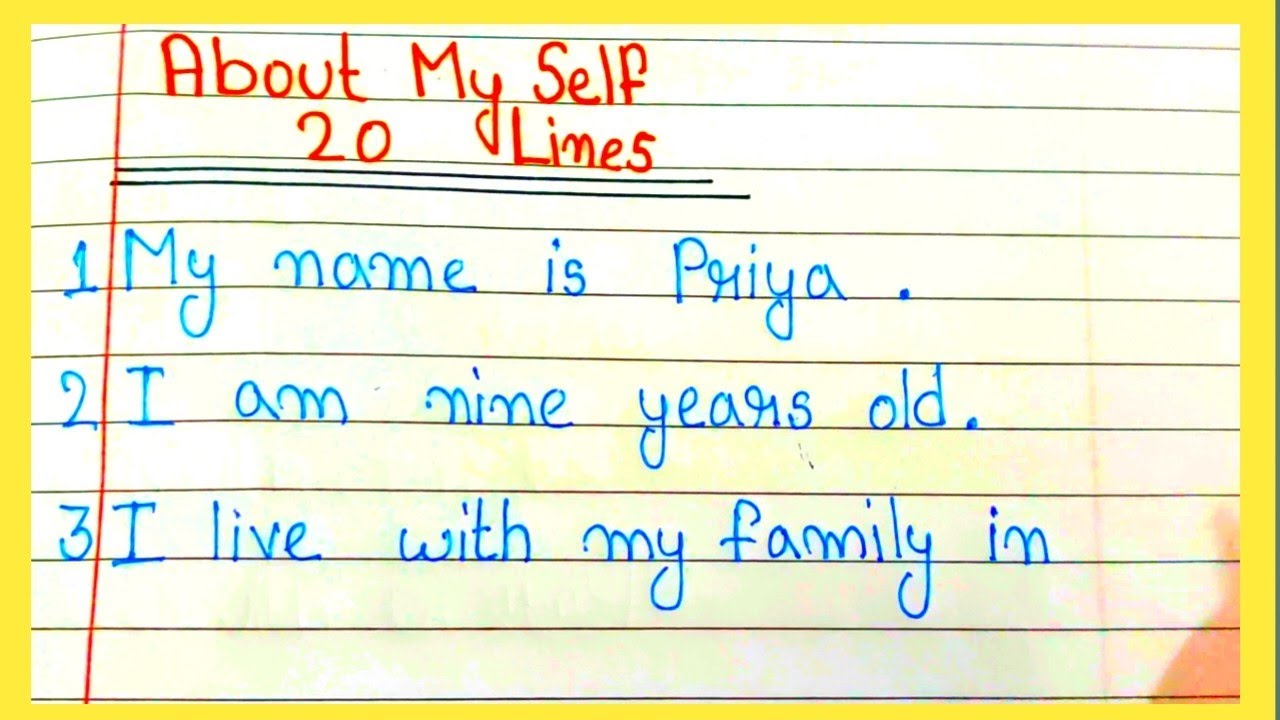 20 lines about my self in english|| about my self||  20 lines about my self|| my self 20 lines||