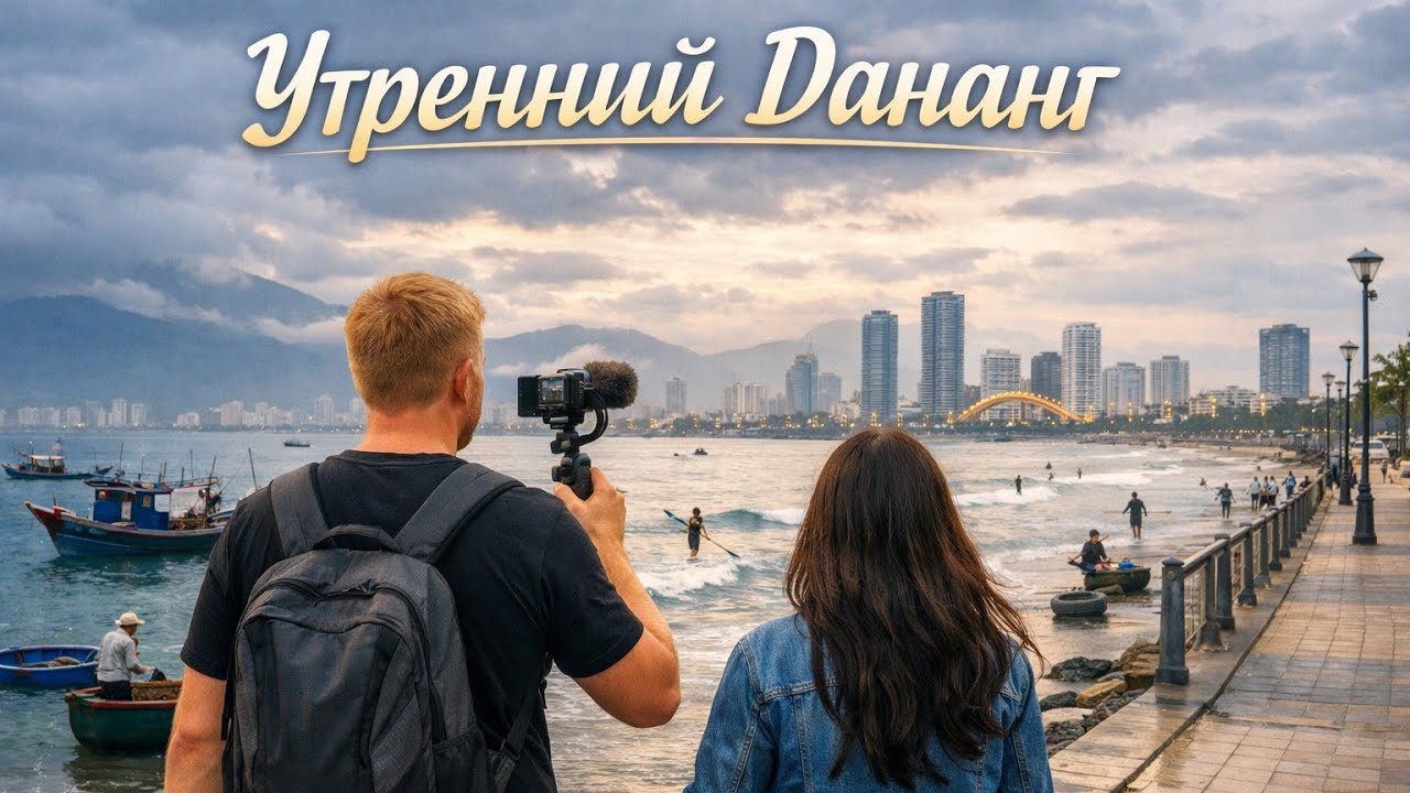 LIVE !!! 🌅 Утро в Дананге | Рыбаки, серферы и жизнь вьетнамского города 🌊