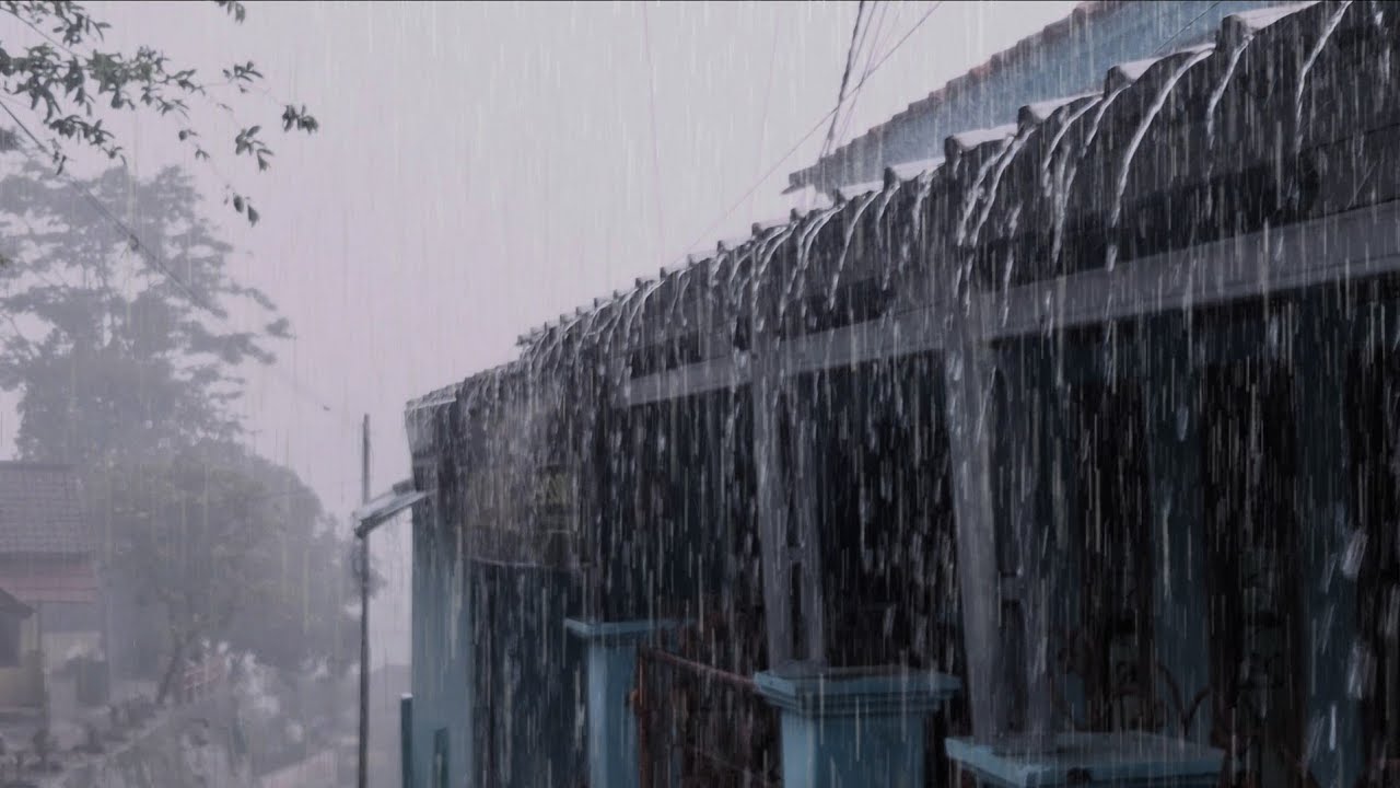 Heavy Rain Sounds for Sleeping 🌧️ Rain Falling from Roof | Deep Sleep Rain Ambience