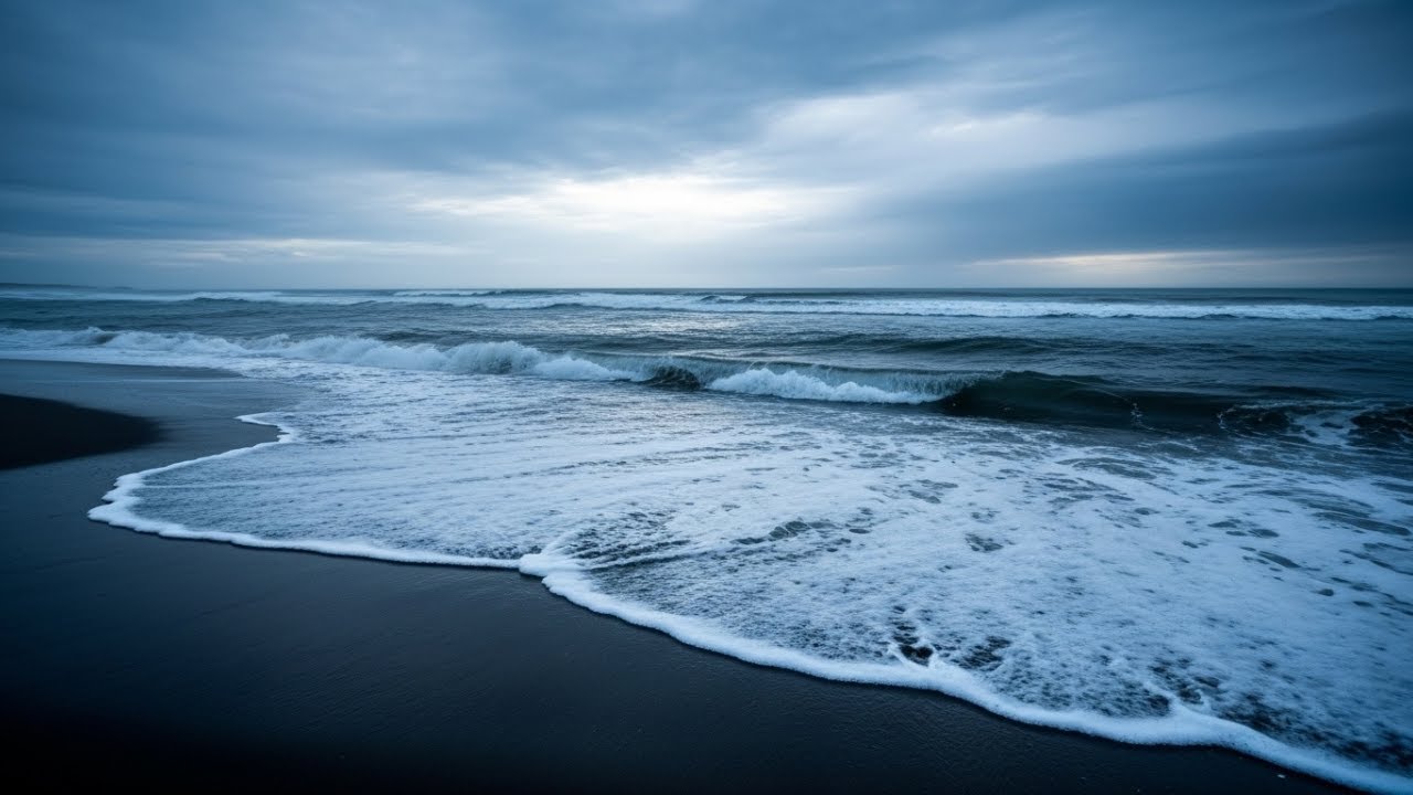 Drifting Tides at Midnight 🌊 6 Hours of Relaxing Night Ocean Ambience