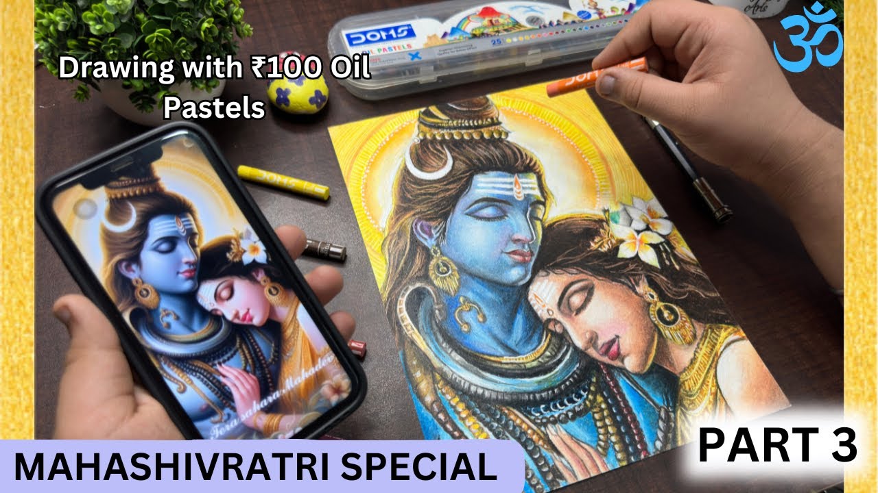 How to Draw Parvati Ji🕉️ | SHIV JI & PARVATI JI | Mahashivratri Drawing |PART 3|Oil Pastel Tutorial|
