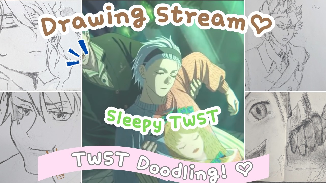 Drawing Eepy Diasomnia TWST Doodles Stream!♡😴 #twst #twsten
