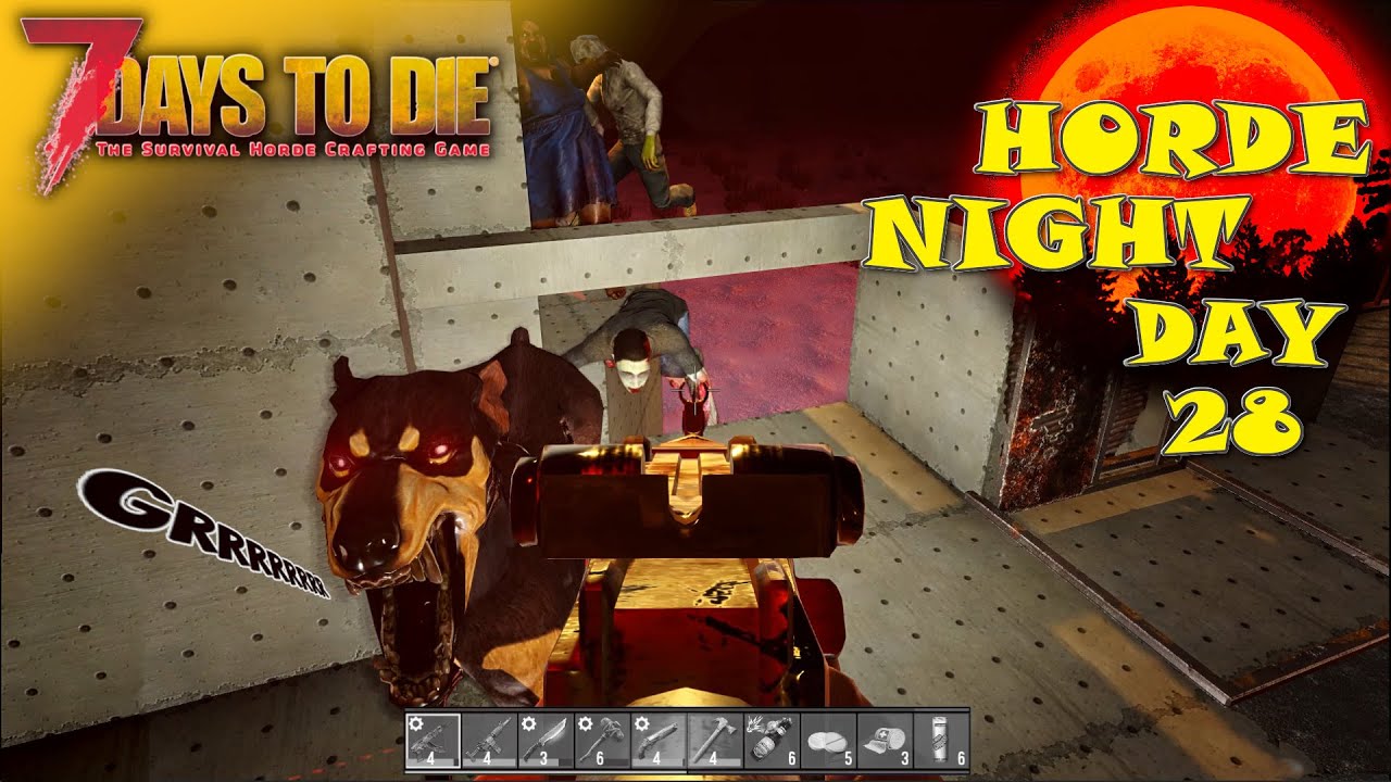 Horde Night Day 28 - Snow Challenge - 7 Days To Die Alpha 19 (no commentary)