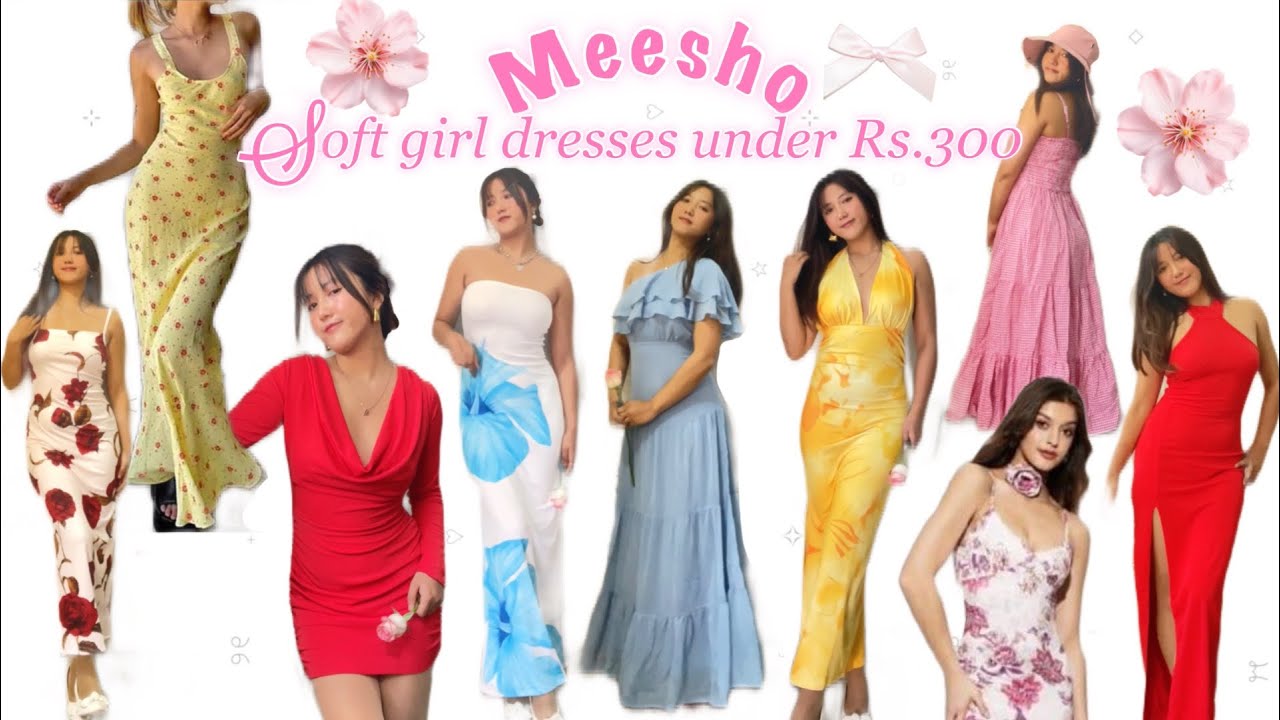 Meesho🌸 10 Soft girl dresses under Rs.300| Birthday, Pinterest,Valentines inspo 🌷