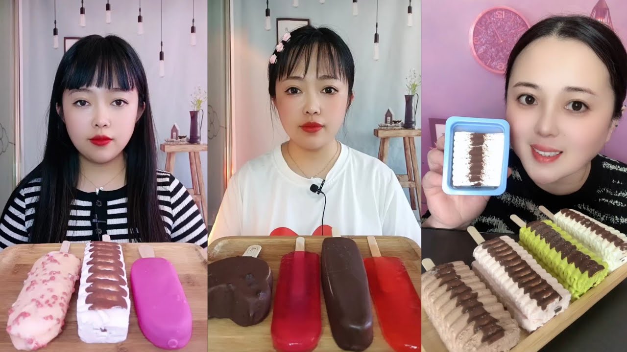 STRAWBERRY 💕🍧 MAGNUM🤤ICECREAM|THOUSAND'S🍦LAYER OF CHINESE🇨🇳 ICECREAM🍨|MATCHA💚 ICECREAM|ASMR MUKBANG 