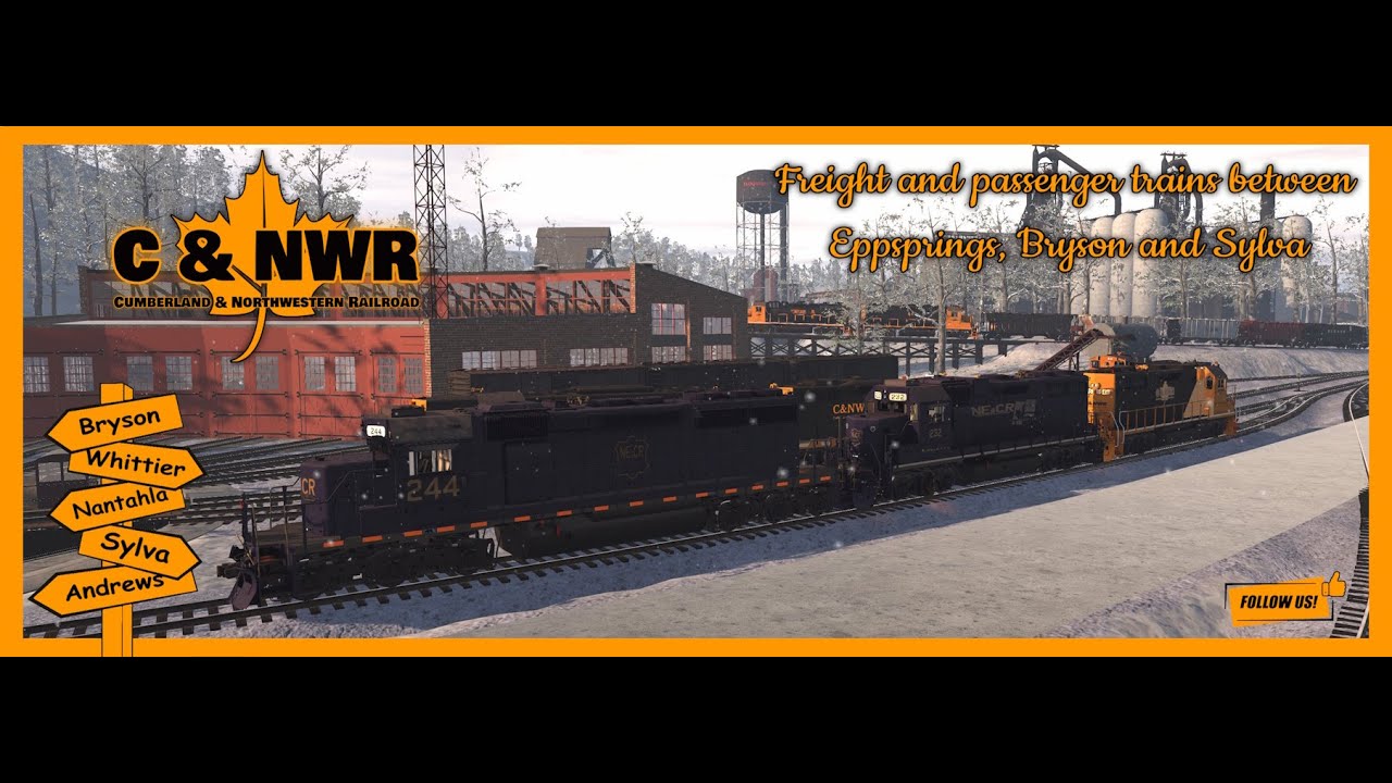 Railroader Freight and Passenger trains between Eppsprings, Bryson and Sylva