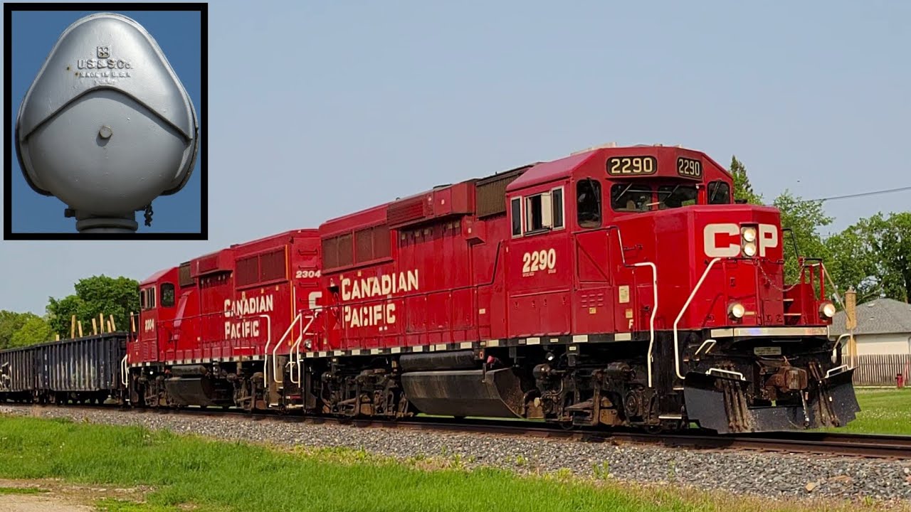 Teardrops of Joy - Southbound CPKC Freight Passing US&S 15A Teardrop Bell