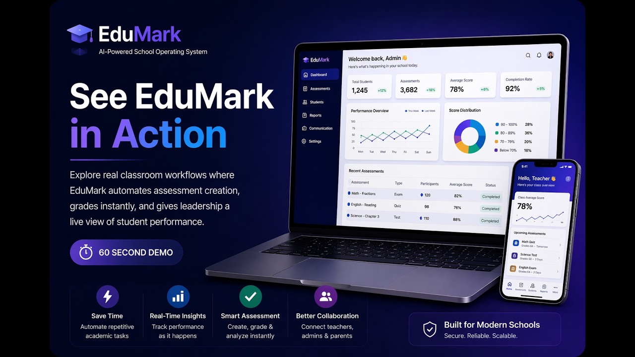AI School Management System | Exams, Analytics, Parent Communication, Timetable Generator &ndash; EduMark