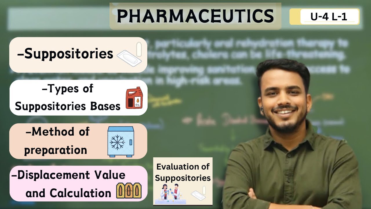Suppositories | Types of suppositories bases | Method of preparation | Displacement value #pharmacy