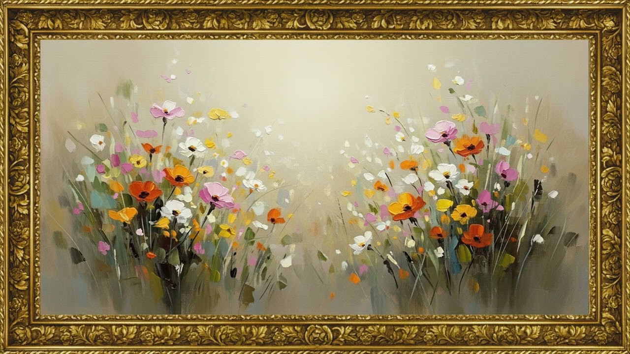 Soft Wildflower Landscape | Airy Pastel Oil Painting