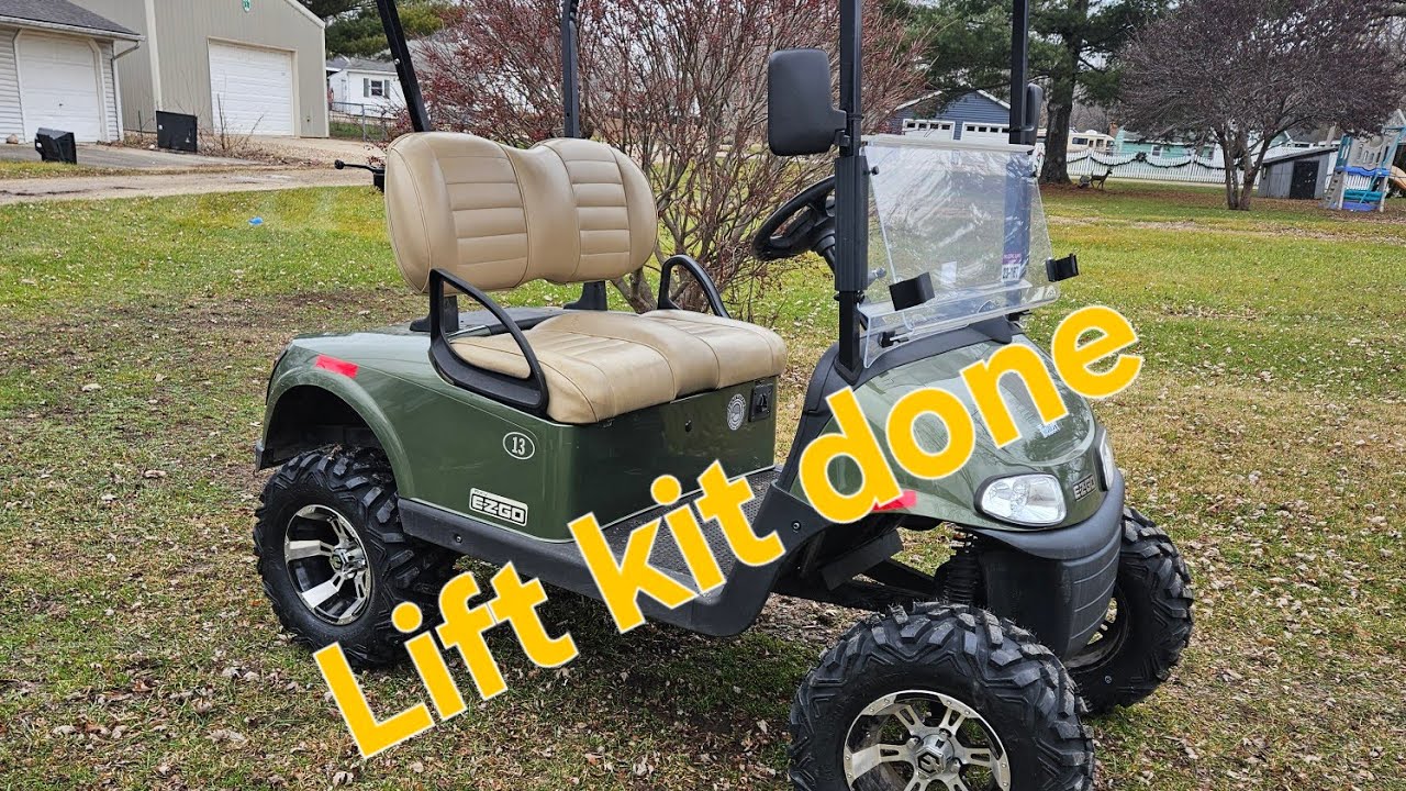 EZ-GO RXV Golf Cart Lift Kit Install and garage update.