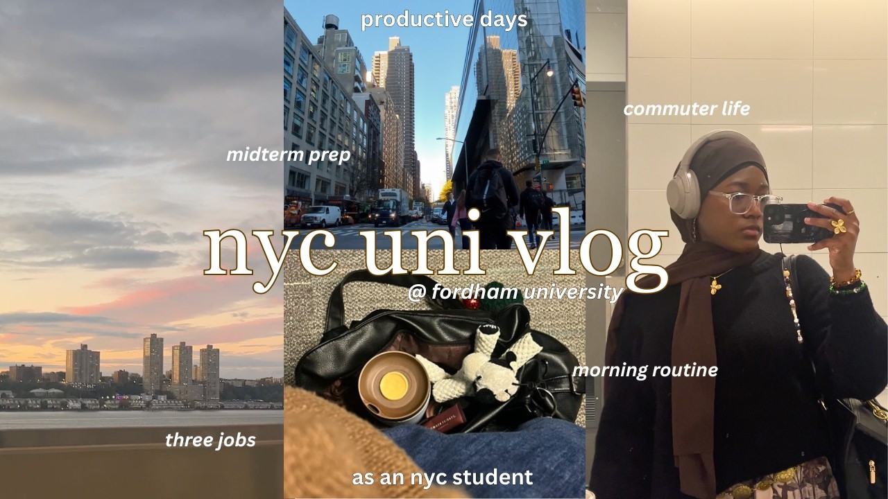 6AM *slightly chaotic days as a nyc student 🎧 | amazon intern, midterm prep, productive fall days