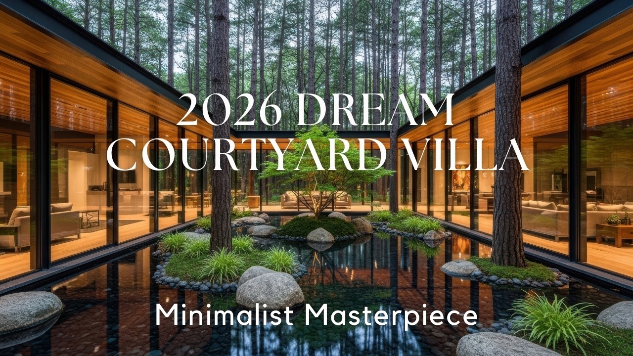 2026 Dream Courtyard Villa | Minimalist Architecture, Designer Lighting & Luxury Open Layout