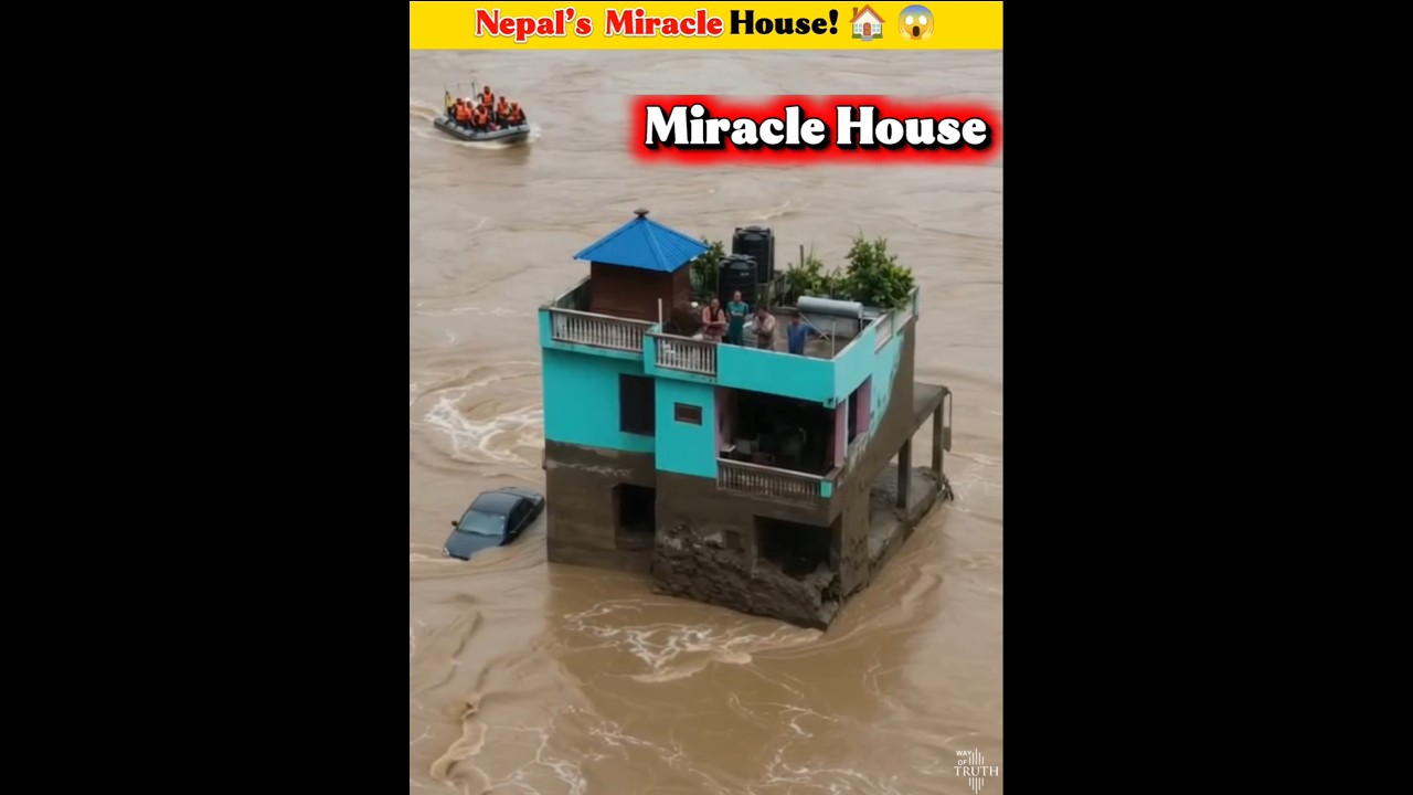 Nepal&rsquo;s Miracle House During the Massive Flood! 😱🌊#shorts #shortvideo #nepal