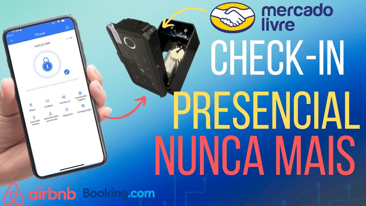 GUARDA CHAVES ELETRONICO TTLCK [ CHECK-IN REMOTO] AIRBNB E BOOKING SELF CHECK-IN