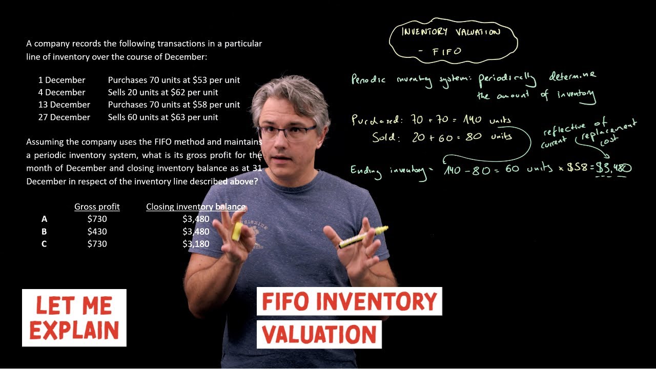 FIFO - First in First Out - inventory valuation (for the CFA Level 1 exam)