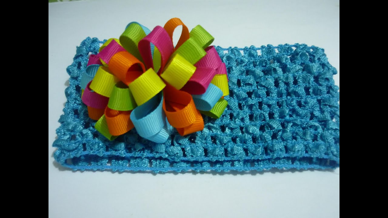Tutorial de Moño pompon Listón Delgado,  Balaca para Bebe, Manualidade la Hormiga