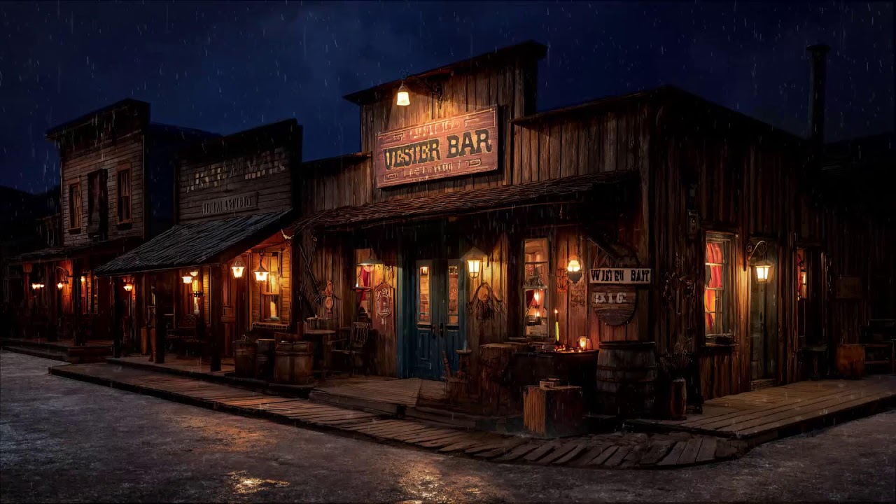 Warm Lights In The Rain • Quiet Western Lofi Night