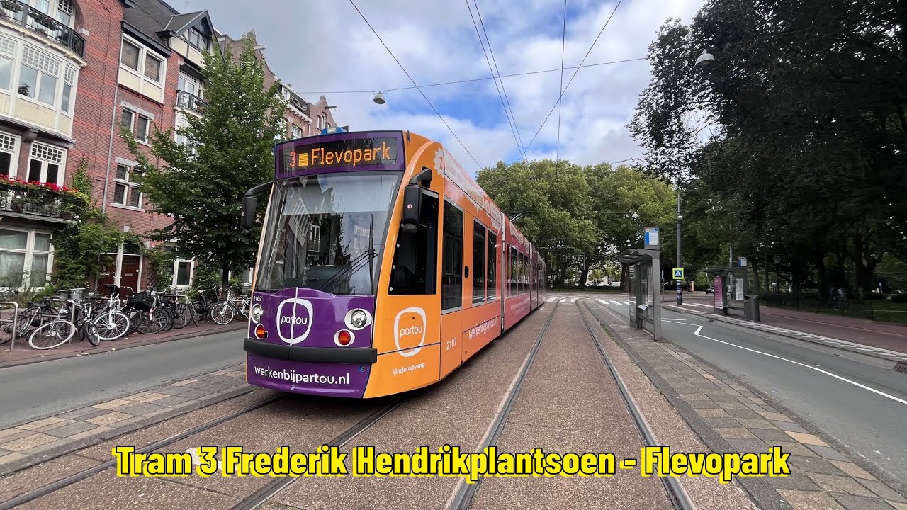 GVB Amsterdam Tramlijn 3 Frederik Hendrikplantsoen - Flevopark | 13G | 2025 Oranje Loper Omleiding.