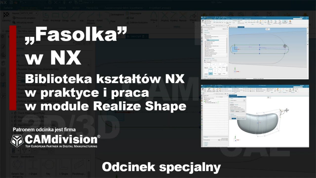 Biblioteka elementów standardowych NX czyli „fasolka” w 2D i 3D półżartem, półserio