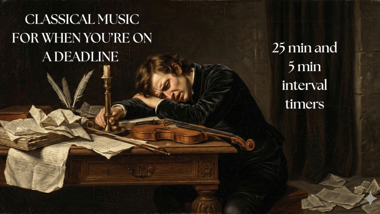 Energetic Classical Music with 25 + 5 min POMO Timer Perfect for Studying, Deadline Grind Focus