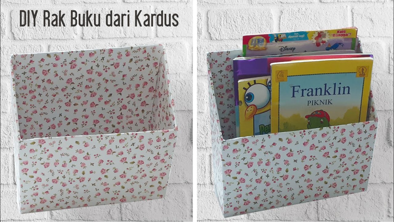 Cara Membuat Rak Buku dari Kardus/How to make Book Organizer/DIY Book Holder