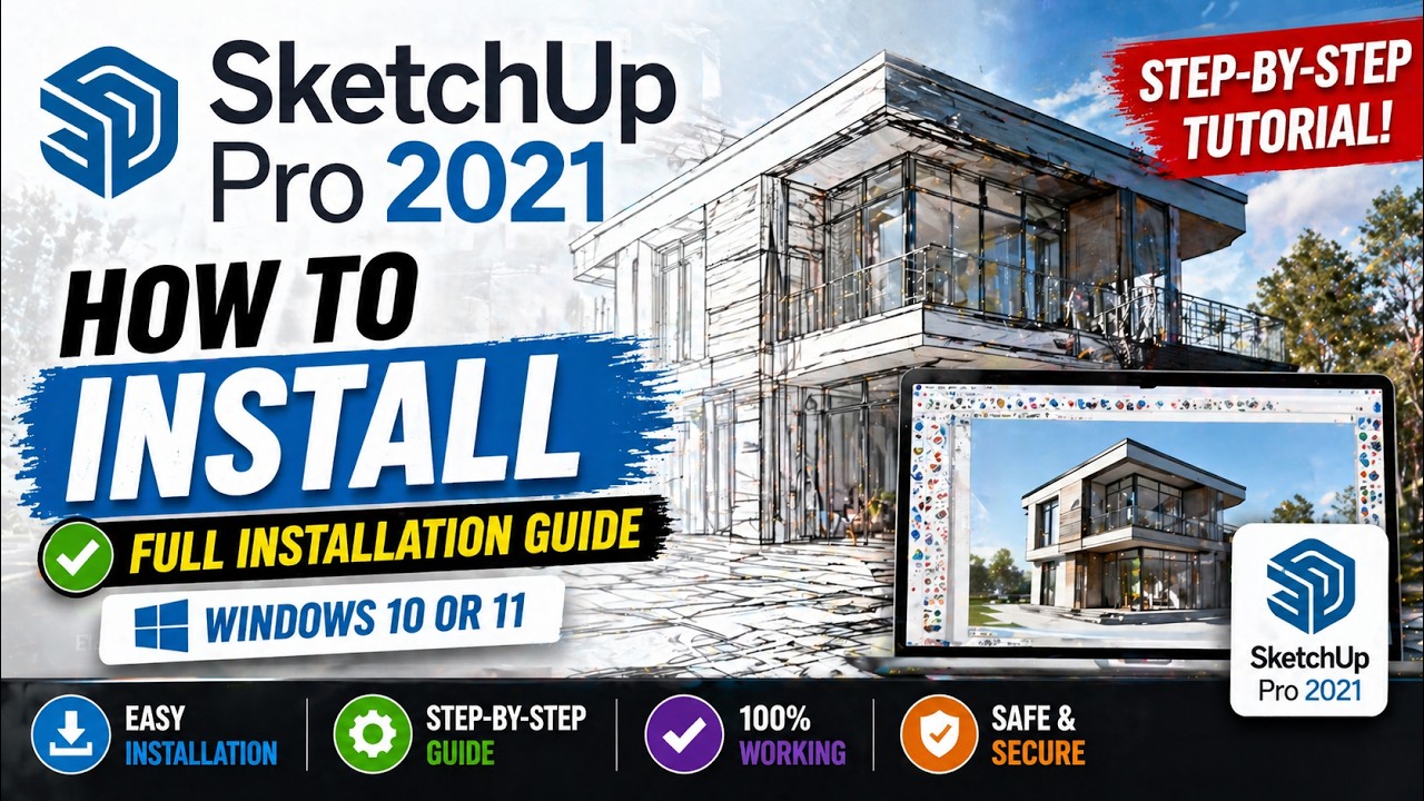 How to Install SketchUp Pro 2021 | Full Installation Guide (Step-by-Step Tutorial) Windows 10 or 11