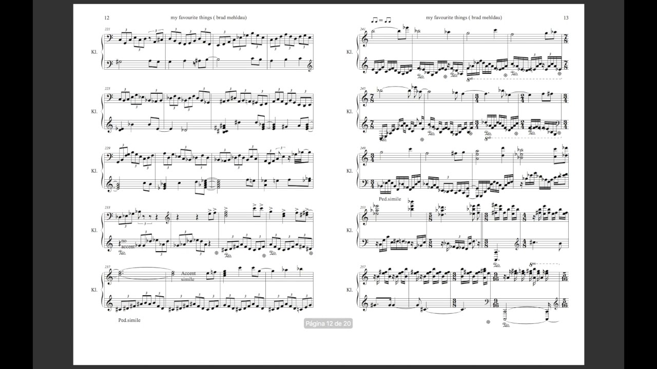 Brad Mehldau My Favourite Things transcription(jazz a Vienne 2010)