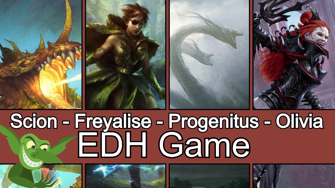 Scion of the Ur-Dragon vs Freyalise vs Progenitus vs Olivia EDH / CMDR game play for Magic