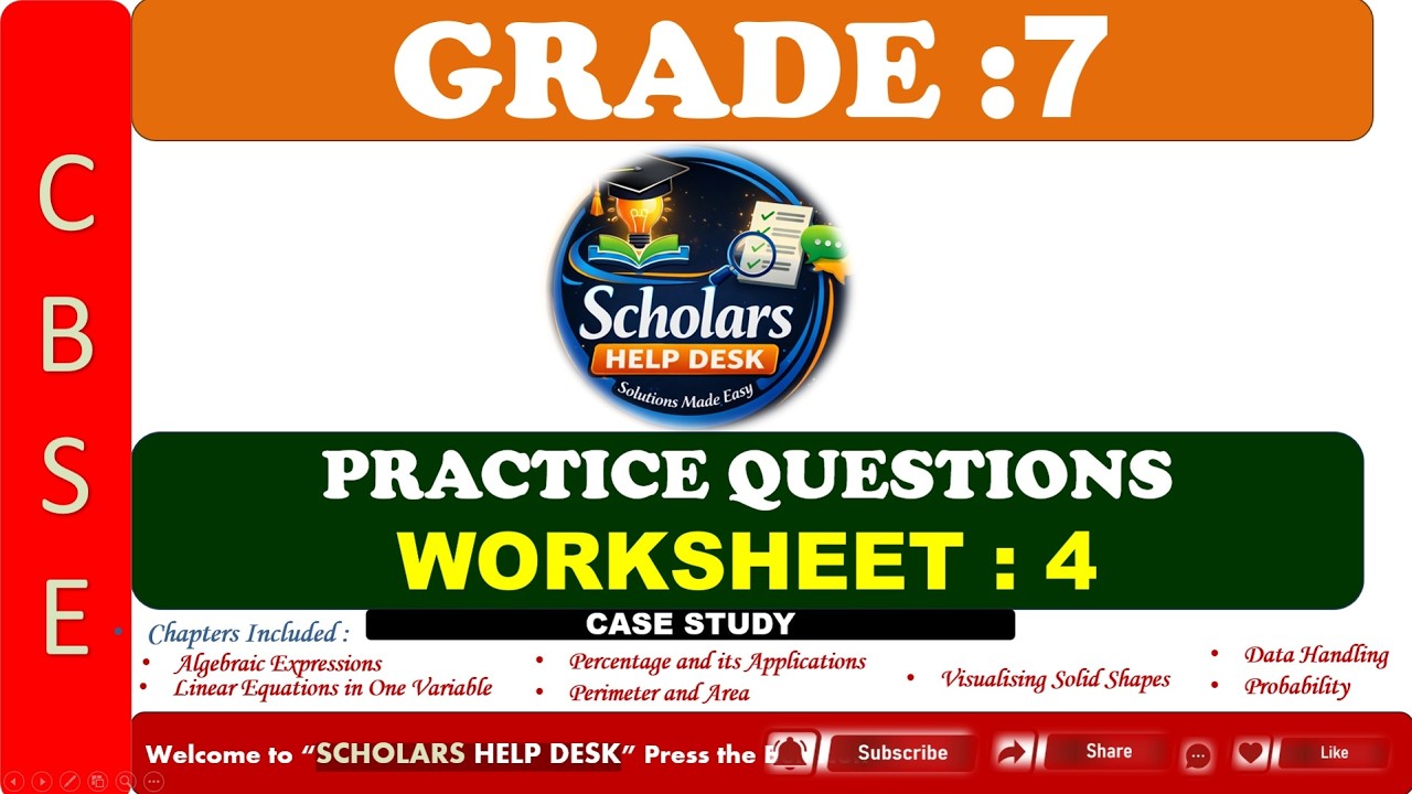 Grade 7 Case Study Worksheet 4 : Part : 1