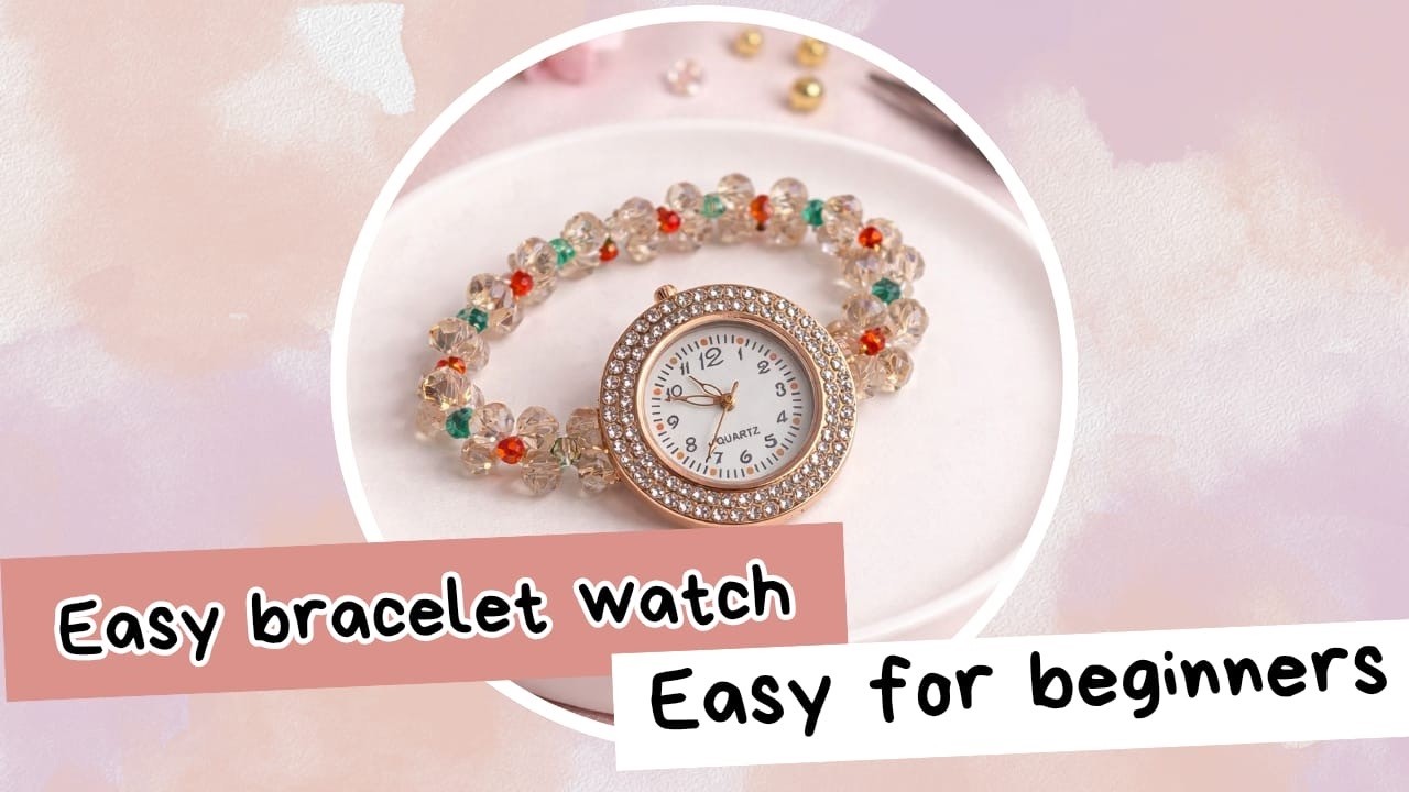 simple Beaded bracelet watch making|| easy DIY