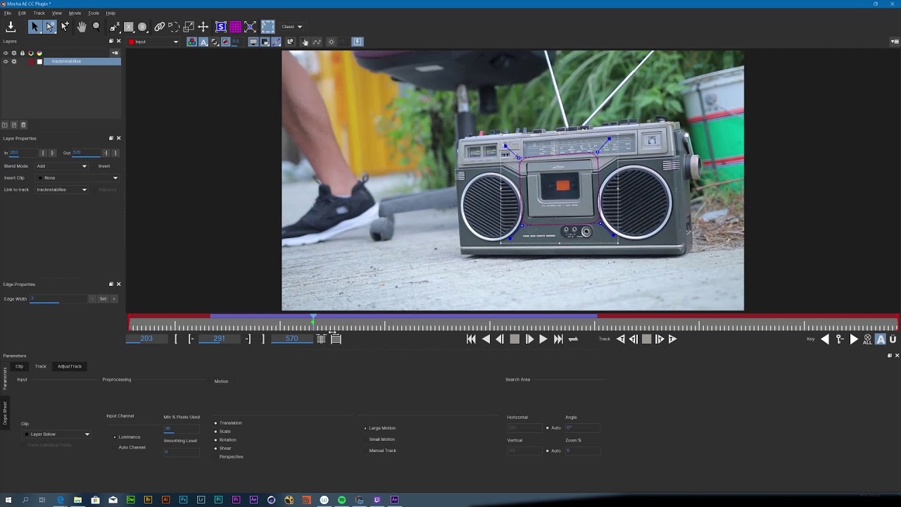 Mocha AE 2019 Stabilisation Tutorial