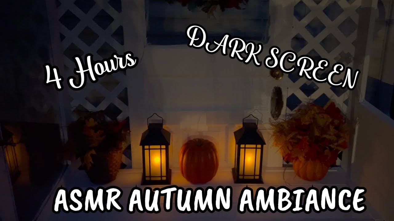 Fall Asleep on the Front Porch with a Dark Screen While Listening  To Fall Night Sounds - ASMR
