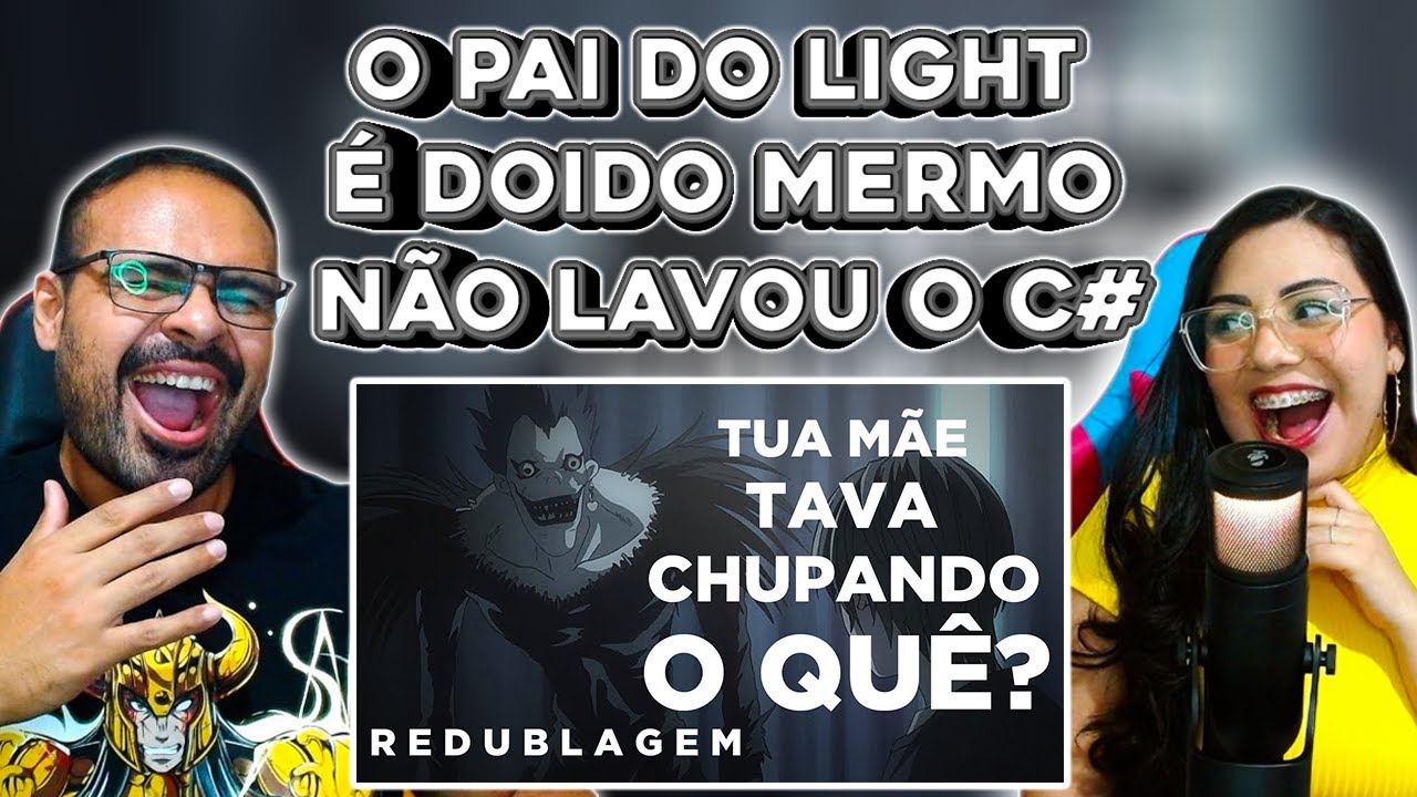 REACT EM CASAL Pabollo Death Note Esculhambado (Paródia Redublagem)