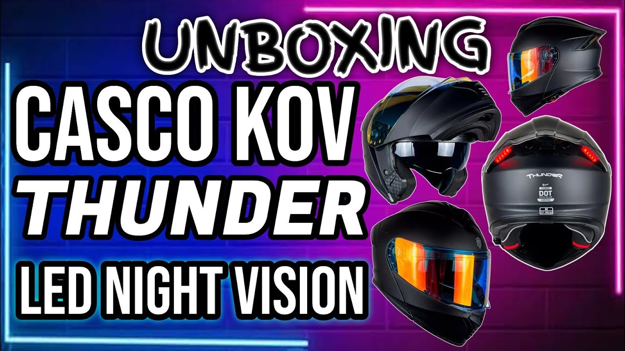 ​¡El CASCO DEFINITIVO! KOV THUNDER LED: Unboxing (Luces + Mica Night Vision)